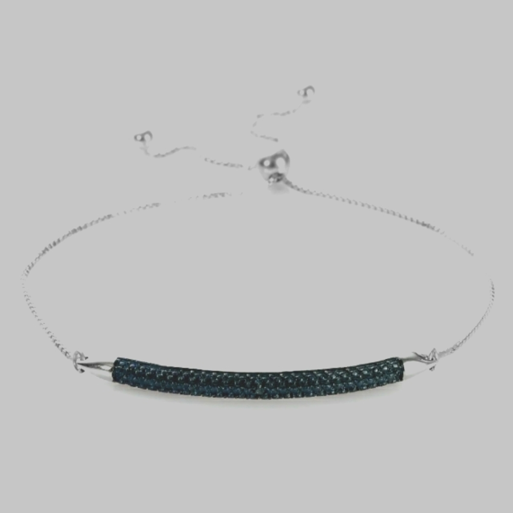 Blue Diamond & Platinum Bolo Bracelet